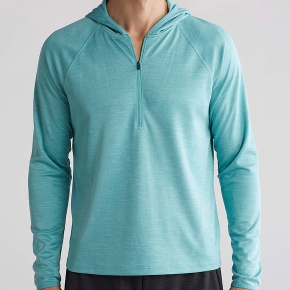 Z by Zella Men's Perform Lite Half-Zip Hoodie, Teal Meadow, XXL NWT - Picture 2 of 14
